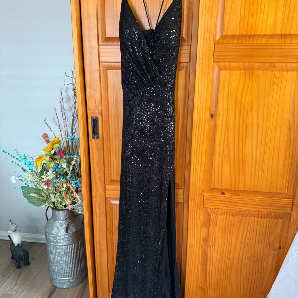 Elegant Black Sequin Gown